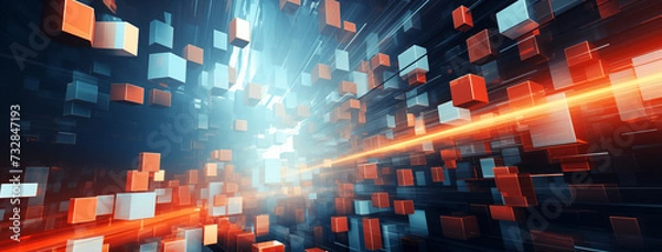 Obraz Blue Digital Frontier