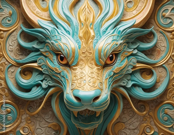 Obraz Dragon wall painting