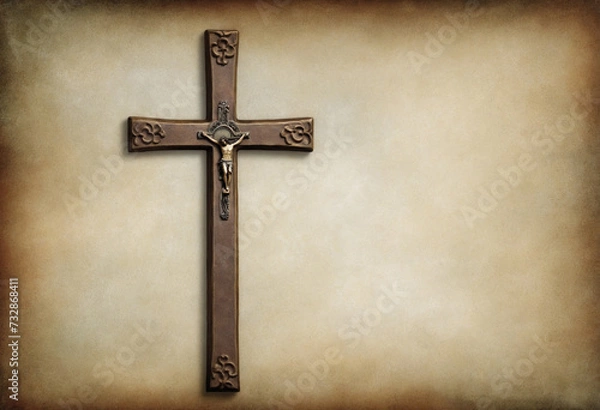 Fototapeta Religious symbol on textured backdrop with space for text or image
