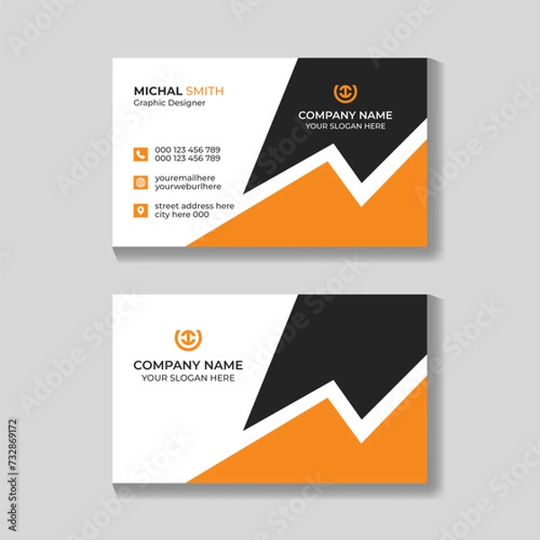Fototapeta Corporate modern business card design template