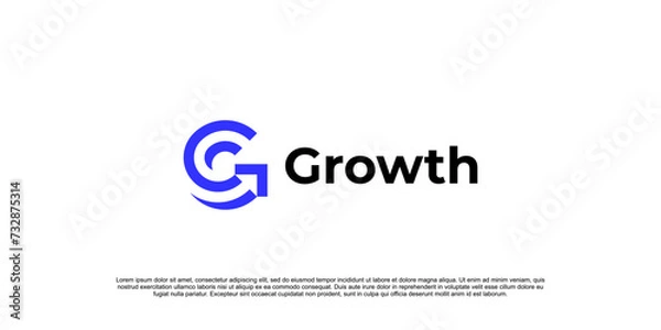 Obraz growth logo design letters G. Abstract arrow shape logo design