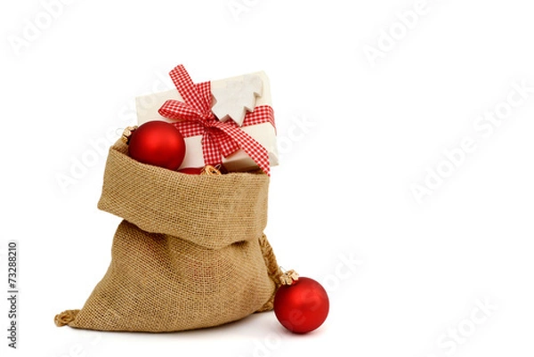 Fototapeta Weihnachtsgeschenk im Sack