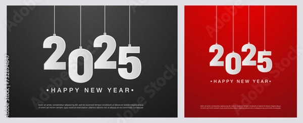 Obraz 2025 Happy New Year. festive New Year 2025 celebration on set background