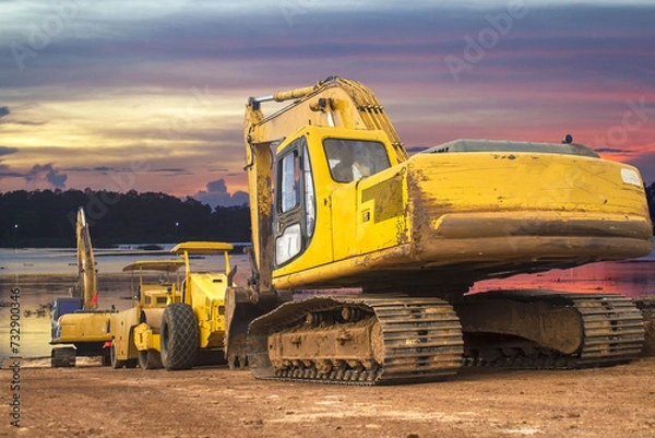 Obraz excavator at work site