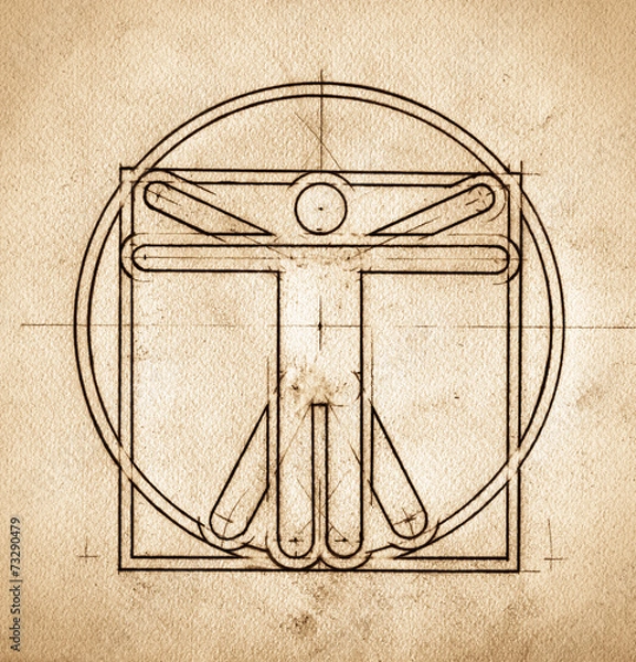 Obraz Technical Minimalistic Vitruvian Man