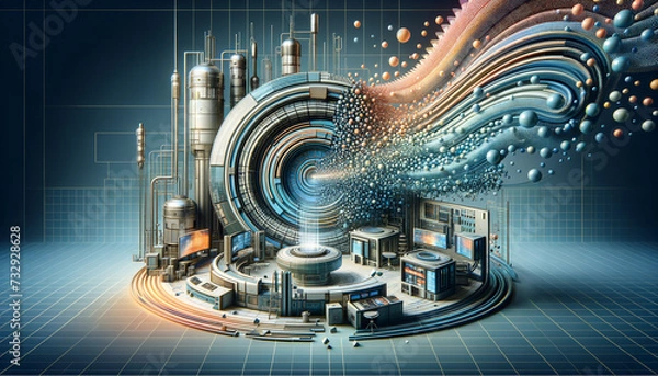 Obraz Tech Accelerators: Tranquil Disintegration in Digital Harmony