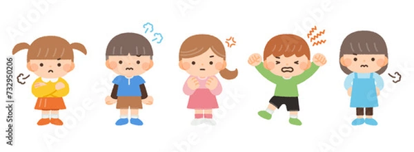 Obraz 怒る子供たちのイラスト素材