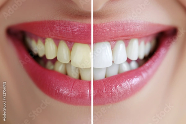 Obraz Before and After Teeth Whitening Comparison