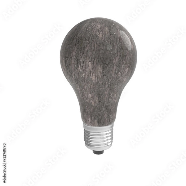 Fototapeta 3d light bulb with plant inside, eco concept isolated on white background,3d render