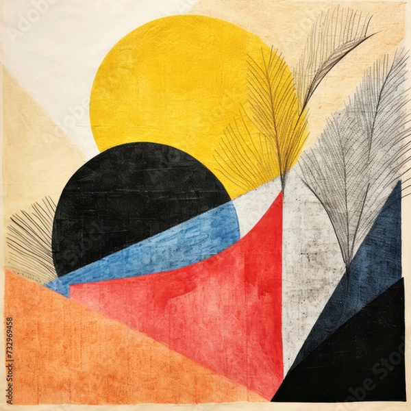 Obraz Abstract painting.Oil paint on canvas. Painting in the interior. A modern poster. Generative AI