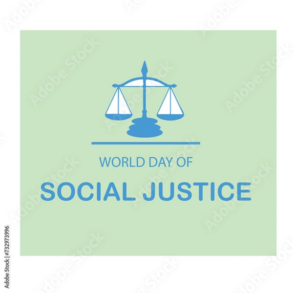 Fototapeta World Social Justice Day, Judge balance with Law book on world, view from above, concept with text World Day of Social Justice, February 20, selected focus, narrow depth of field, social justice