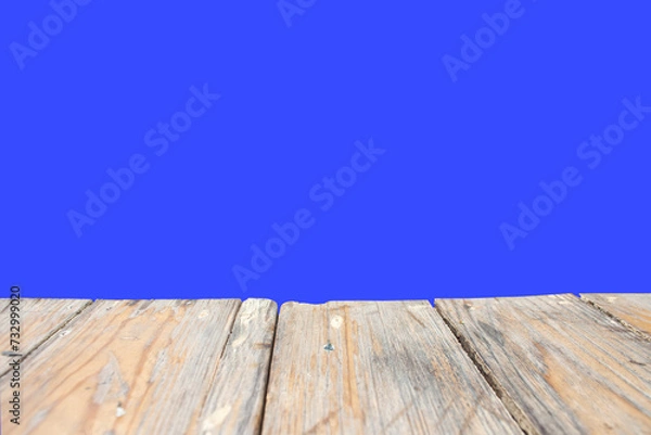 Fototapeta "Wooden Board: Brown Empty Wooden Table Top Isolated on Color Background."