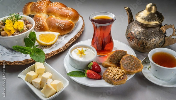 Fototapeta breakfast with tea