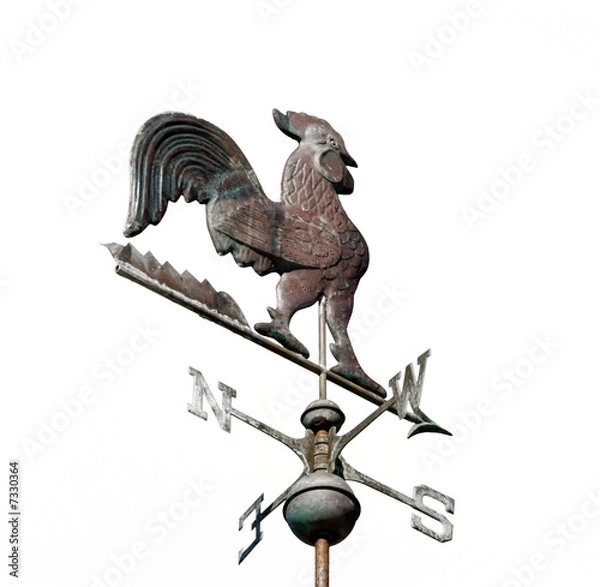Obraz Copper Weather Vane Isolated on White background