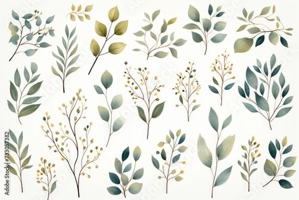 Fototapeta A Collection of Delicate Botanical Illustrations