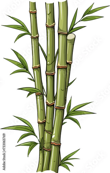 Fototapeta Bamboo illustration isolated on transparent background. 
