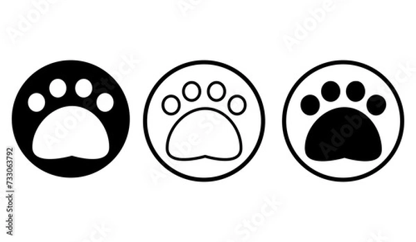 Obraz アニマル　手形　ボタン　アイコン