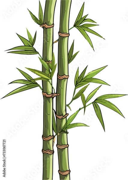 Obraz Bamboo vector illustration isolated on transparent background. 
