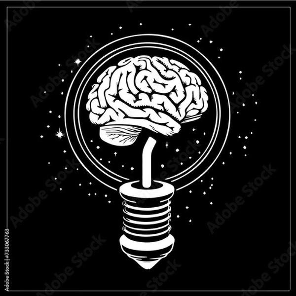 Fototapeta Innovative Brain Technology Logo Vector - AI, Intelligence, Neural Network