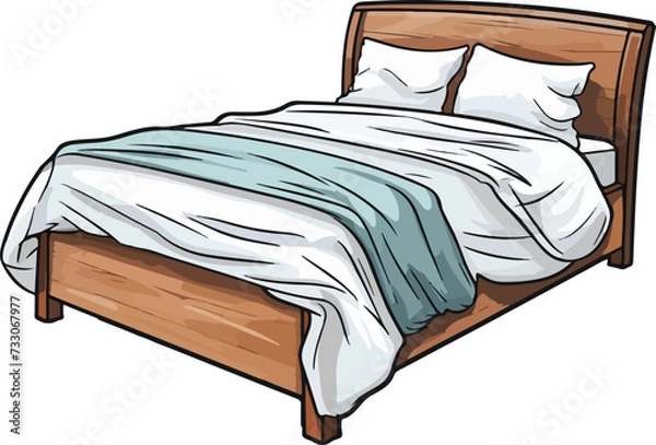 Obraz bed vector illustration isolated on transparent background. 

