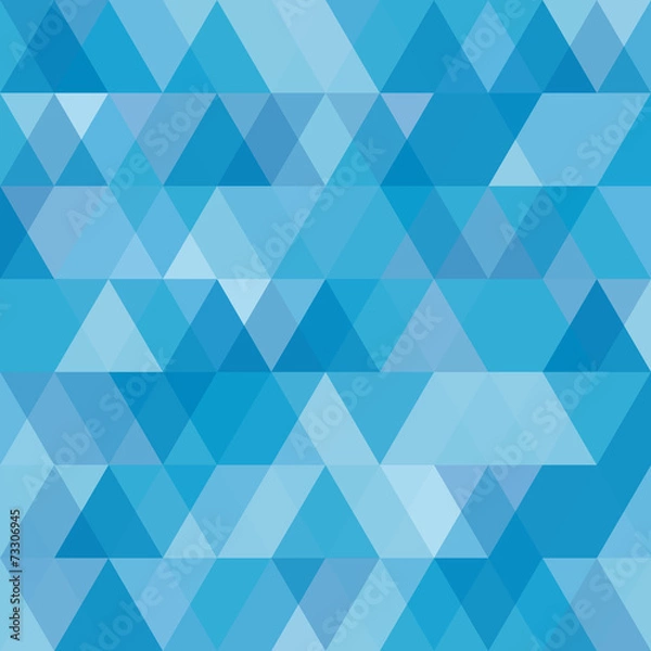Fototapeta An abstract blue triangular pattern background