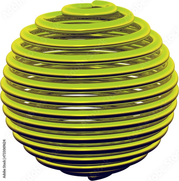 Fototapeta ゴールドのスパイラル球体