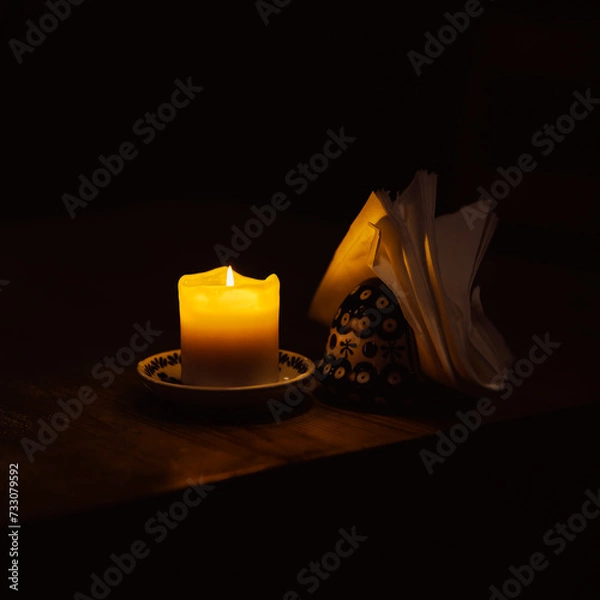Fototapeta Candle and tissues