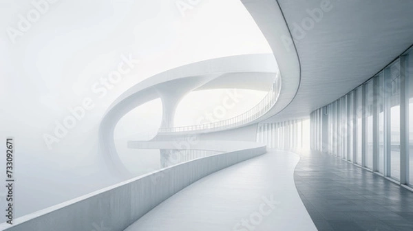 Fototapeta Curved shaped  architecture bridge.