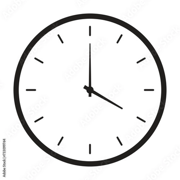 Fototapeta wall clock icon, vector illustration on transparent background.