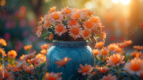 Fototapeta orange flowers in a vase