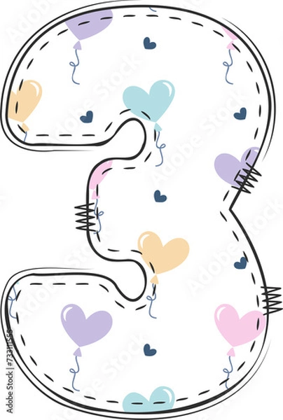 Fototapeta Font of Valentine Day Pastel