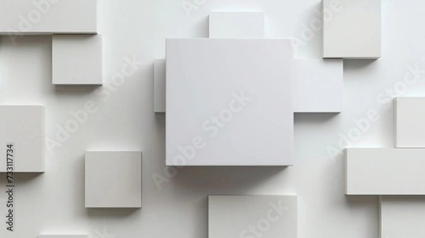 Fototapeta white abstract shape background presentation design. PowerPoint and Business background.