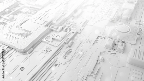 Fototapeta białe tło cyber i technologiczne