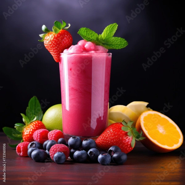 Fototapeta A fresh fruit smoothie.