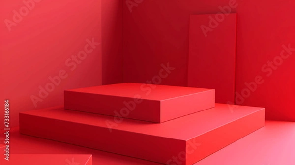 Fototapeta Crimson color box rectangle background presentation design. PowerPoint and Business background.