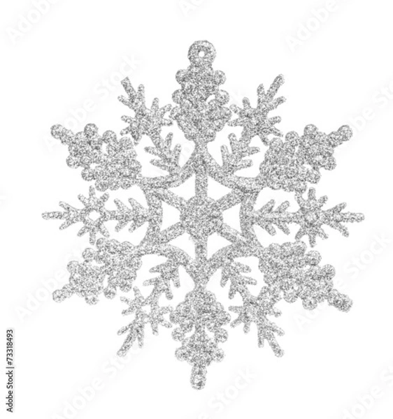 Obraz Silver snowflake isolated on the white