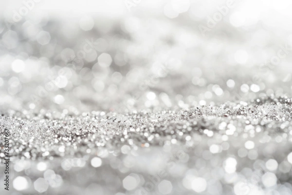 Fototapeta Abstract silver crumb background with copy space.