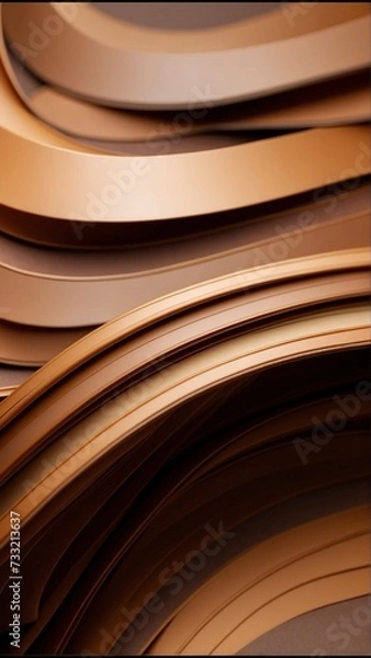 Fototapeta Brown Vertical Background of Geometric Shapes. Abstract motion, two-color, AI-generated Illustration
