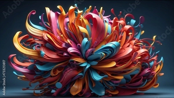 Fototapeta abstract background of colorful unique shapes, psychedelic transformation concept, modern wallpaper	