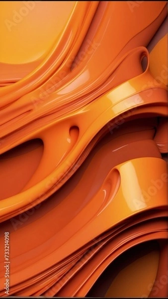 Fototapeta Orange Vertical Background of Geometric Shapes. Abstract motion, two-color, Ai generated illustration