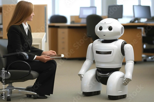 Fototapeta Future Workforce: Collaboration between Human and Robot