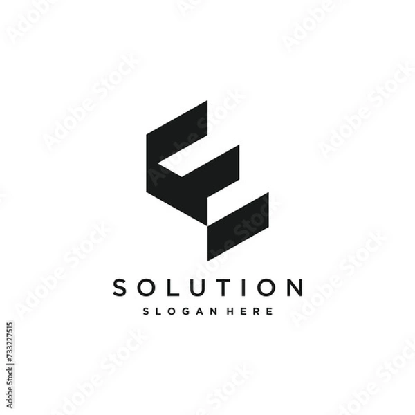 Fototapeta Letter E logo design element vector idea with creative simple idea