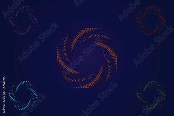 Fototapeta circle halftone spiral background dots abstract