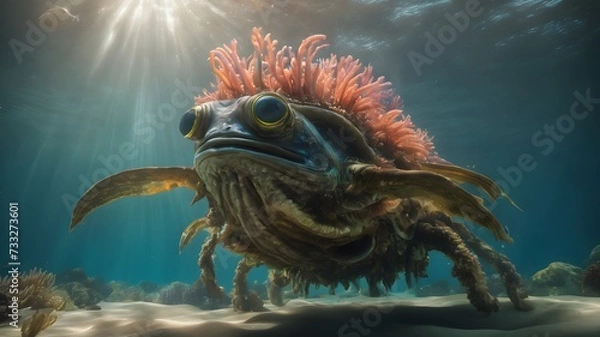 Obraz Creepy Creature In Ocean Background Very Cool