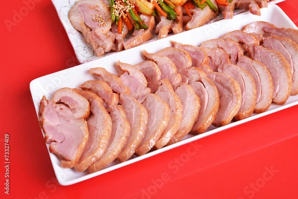 Obraz 다양한 훈제오리 바베큐요리