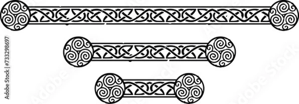 Obraz Celtic Knot Pattern Borders with Triskele
