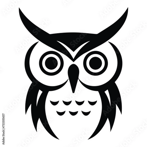 Fototapeta Owl Flat Icon Isolated On White Background