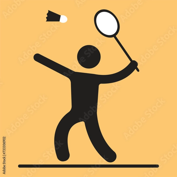 Obraz Badminton player icon vector illustration eps