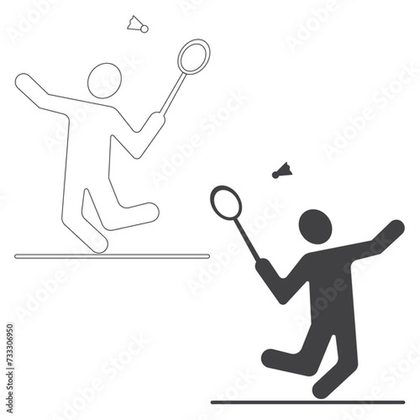 Obraz Badminton player icon vector illustration eps
