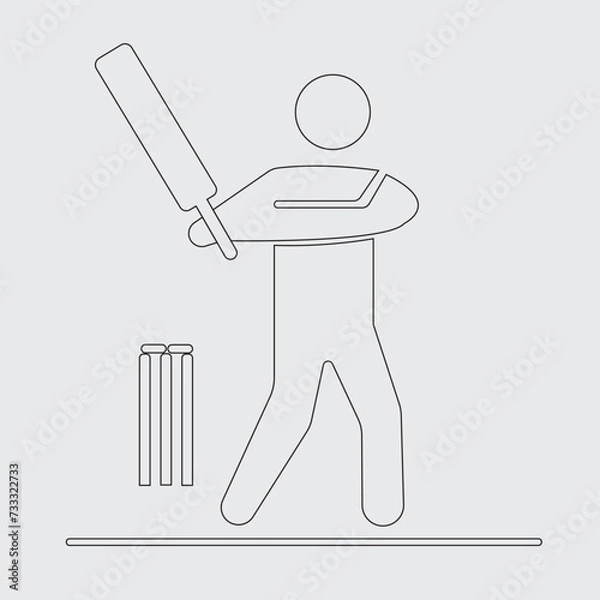 Obraz cricket player man icon vector illustration eps.
